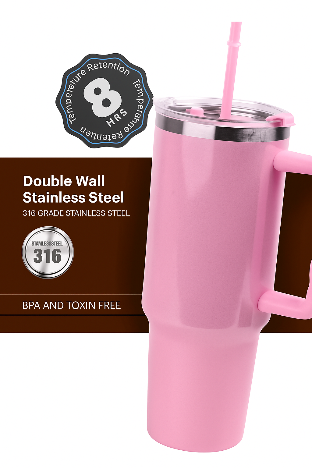✅ Stay Hydrated in Style – 1200ml Premium Vacuum Tumbler with Straw & Handle 🏆 Perfect for Coffee, Tea, Water & More – Hot or Cold All Day!