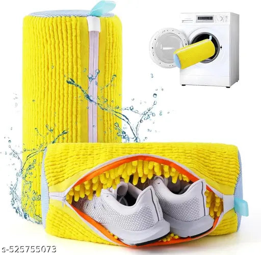 Premium 360° Shoe Washing Bag – Heavy-Duty Laundry Protection for Sneakers, Machine Washable Cleaning Pouch with Microfiber Cushioning