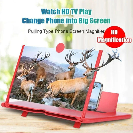 3D HD Phone Screen Magnifier Stand – Portable Mobile Screen Amplifier for Movies, Videos & Gaming (Compatible with All Smartphones)
